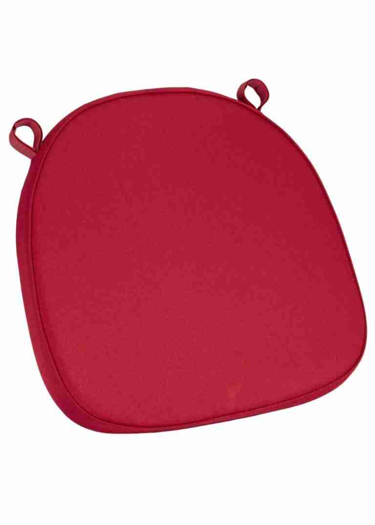 Burgundy Fabric 2” Thick Cross Back Cushion | Rental