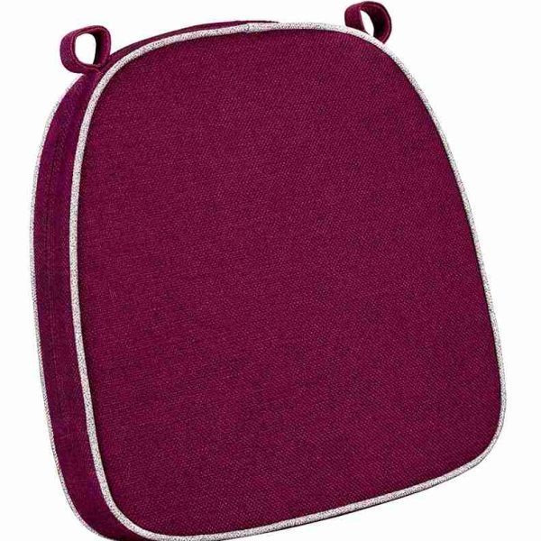 burgundy with gray piping 25 thick chair cushion worlds best cushions