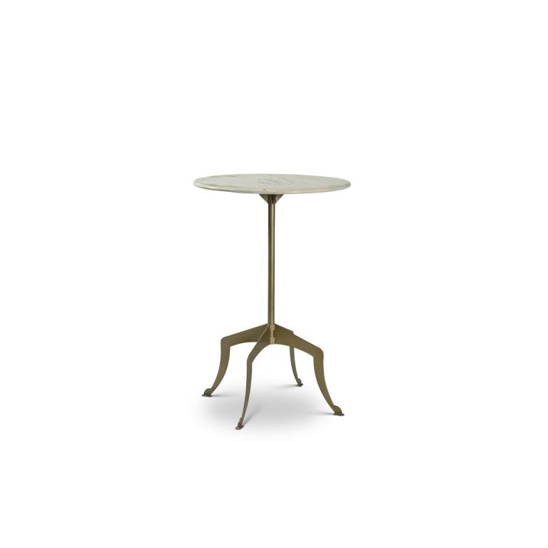 Eleanor Gold Cocktail Table – White Top | Rental