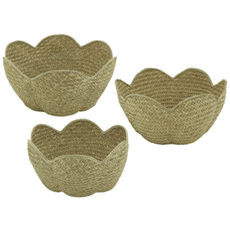 HA253 Scalloped Baskets – Set Of 3 | Rental HA253 Scalloped Baskets – Set Of 3 | Rental
