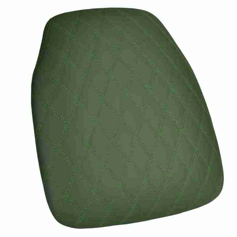 Hunter Green Vinyl Panel Back Chiavari Cushion with Bentley Stitching and SlipNot™ Technology | Rental