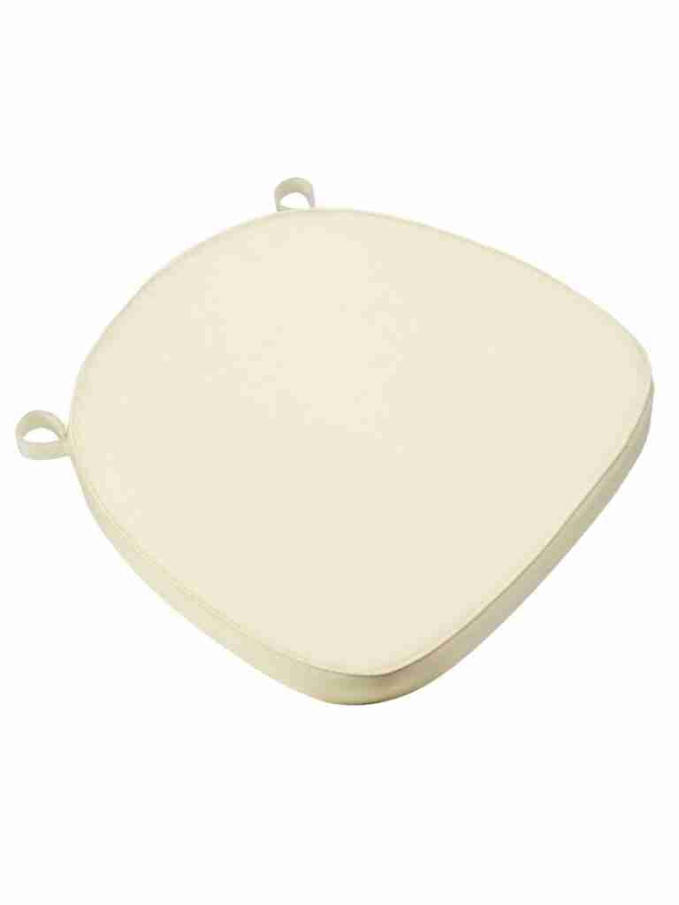 Ivory Fabric 2″ Thick Cross Back Cushion | Rental