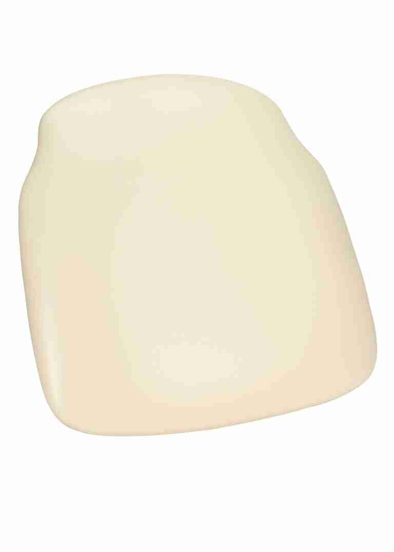 Ivory Vinyl 1.75″ Thick Cross Back Cushion | Rental