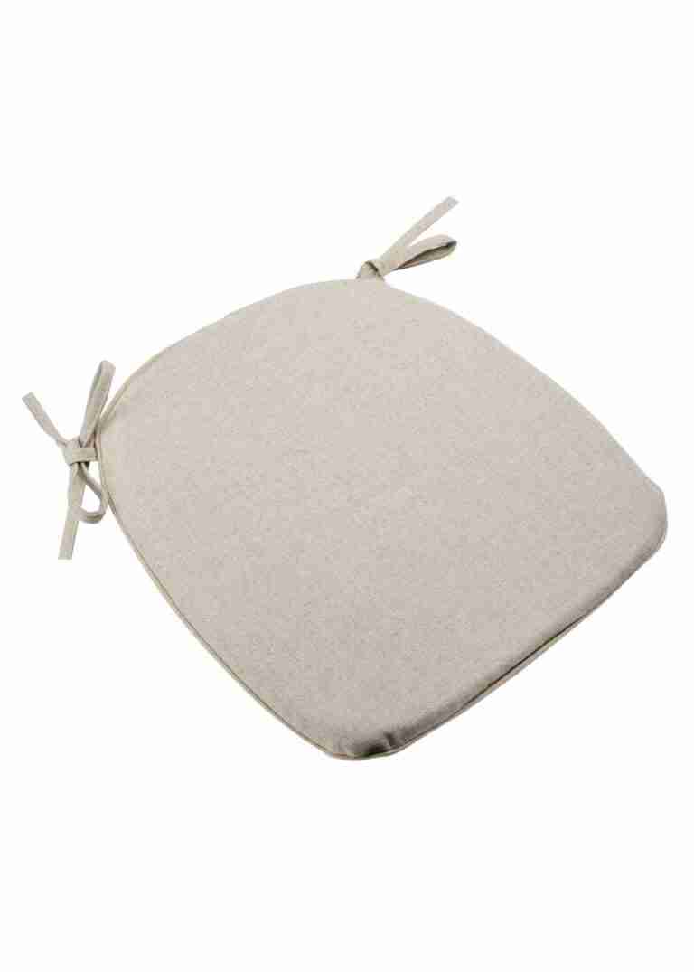 Natural Burlap 1.5″ Thick Cross Back Cushion with Tie Straps | Rental