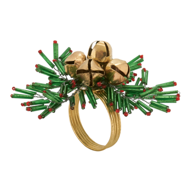 NR751 Beaded Snowflake And Bells Napkin Ring | Rental