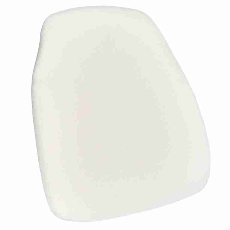 White 1.75″ Thick Fabric Panel Back Chiavari Chair Cushion and SlipNot™ Technology | Rental