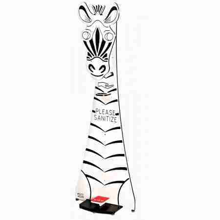 Zebra Foot Pedal Hand Sanitizer Stand | Rental
